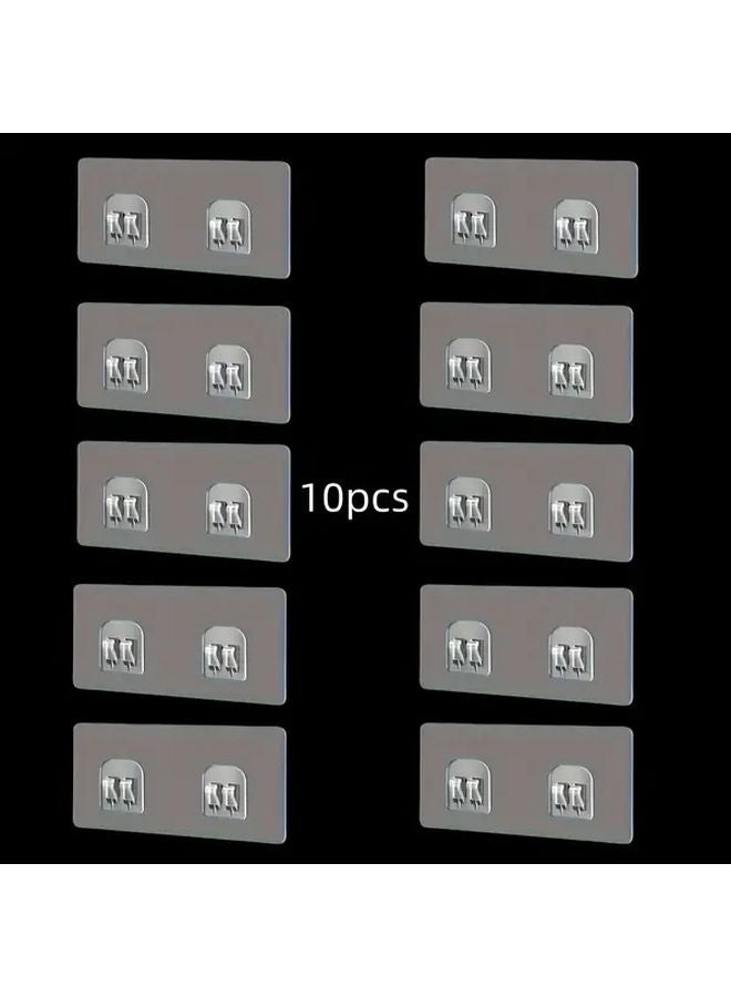 10pcs Long Double Hook Traceless Self Adhesive Shower Racks Bathtub Storage Baskets - Image 5